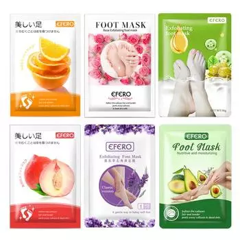 6 упаковок, отшелушивающая маска для ног, лавандовые пятки, пилинг кожи, омертвевшая кожа, маска для ног, носки для педикюра, увлажняющая маска для ног