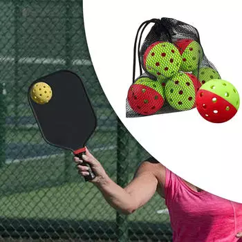 6 упаковок шариков Pickleball в сетчатом пакете, 40 отверстий в помещении и на открытом воздухе orange