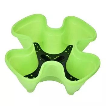 6-уровневая штабелируемая вертикальная кашпо башня для внутреннего и наружного садового кашпо с подвижным элементом зелёный