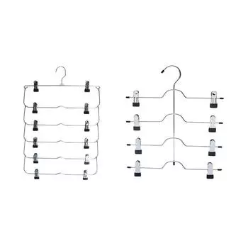 6-уровневая вешалка для юбок, брюк, шорт, экономящая место, нескользящая металлическая стойка для юбок 4 layers