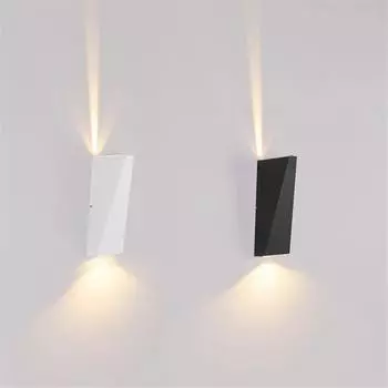 6 Вт 10 Вт светодиодный водонепроницаемый настенный светильник крыльцо садовый светильник алюминиевый бра проход коридор внутренние настенные светильники уличный водонепроницаемый настенный светильник 6W&Warm white чёрный