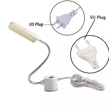 6 Вт COB швейная машина светодиодная лампа гибкая гусиная шея промышленная лампа AC110V-250V магнитное основание рабочая лампа для сверлильных станков EU Plug белый