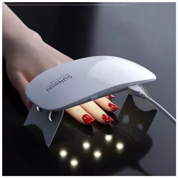 6 Вт Мини Лампа Для Сушки Ногтей Машина Для Сушки Ногтей УФ Светодиодная Лампа Портативная USB Кабель Лампа Для Сушки Гель-Лака белый