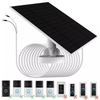 6 Вт солнечное зарядное устройство для дверного звонка Ring 5 В IP66 солнечная панель вращающаяся солнечная панель зарядное устройство для дверного звонка Ring Video 2 и других дверных звонков с питанием от батареи чёрный