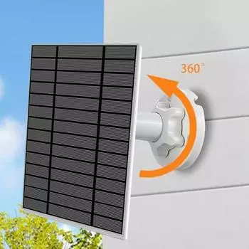 6 Вт солнечное зарядное устройство для дверного звонка Ring 5 В IP66 водонепроницаемая солнечная панель вращающаяся солнечная панель зарядное устройство для дверного видеозвонка Ring 2 и других с питанием от батареи чёрный