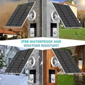 6 Вт солнечное зарядное устройство для дверного звонка Ring 5 В IP66 водонепроницаемая солнечная панель вращающаяся солнечная панель зарядное устройство для дверного видеозвонка Ring 2 и других с питанием от батареи чёрный