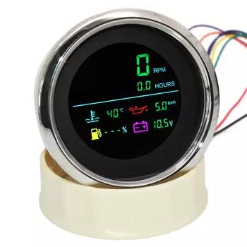 6 в 1 85 мм датчик многофункциональный тахометр указатель уровня топлива температура воды давление масла вольтметр счетчик моточасов для лодки автомобиля 12 В 24 В