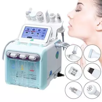 6 в 1 Bubble Oxygen HydraFacial Machine Hydra Facial Machine Пузырьковая машина для лица Водородная микродермабразия Салон EU Plug