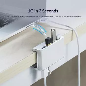 6-в-1 черная док-станция Clip Dock 5 Гбит/с USB 3.0 HUB алюминиевый сплав внешний мульти USB-разветвитель адаптер для ноутбука настольного компьютера со слотом для карты TF