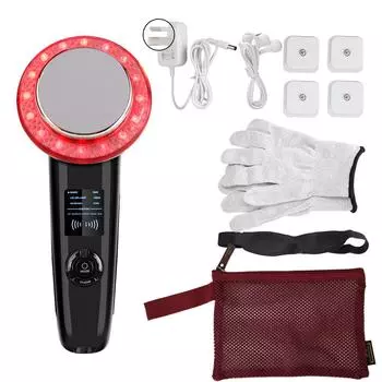 6 в 1 Фототерапия LED Ультразвуковой EMS Массажер для похудения тела Антицеллюлитный Массажер для похудения Красота AU Plug