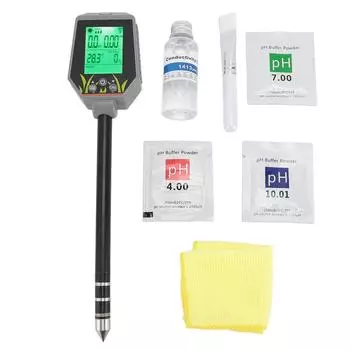 6 в 1 комплект для измерения pH почвы PH EC Свет Плодородие Влажность Температура почвы Цифровой тестер для сада G