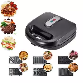 6 в 1 машина для завтрака машина для сэндвичей машина для вафель машина для пончиков и тортов машина для гамбургеров панини машина для орехов