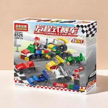 6 в 1 Мелкие Частицы, Собранные Строительные Блоки, Игрушки Для Мальчиков, Развивающие Мозг разноцветный