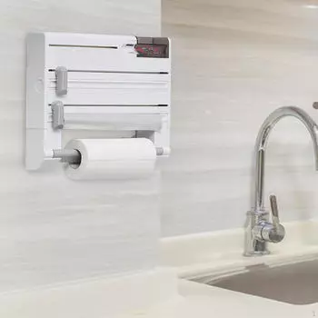 6 в 1 многоцелевой кухонный настенный держатель для фольги органайзер для экономии места держатель для бумажных полотенец для кафе