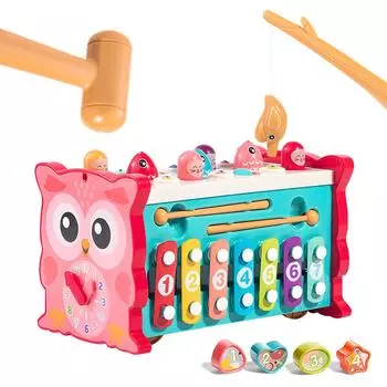 6 в 1 Монтессори-игрушки Музыкальные игрушки Музыкальные инструменты Игрушки-инструменты Барабаны Фортепиано Клавишные инструменты Развивающие игрушки Монтессори-игрушки Рыбалка