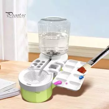 6 в 1 очиститель кистей для художников, учителей, детей, держатель для кистей, палитра, очиститель кистей с циркуляцией воды, портативный инструмент для рисования фиолетовый