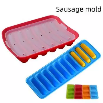 6-в-1 силиконовая форма для сосисок и хот-догов с крышкой, форма для торта и еды Gray