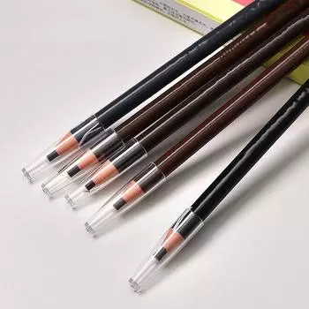 6 вариантов цвета, карандаш для бровей, водонепроницаемый и не размазывающийся, из натуральной древесины, с твердым сердечником, деревянный карандаш для бровей, ручка для бровей