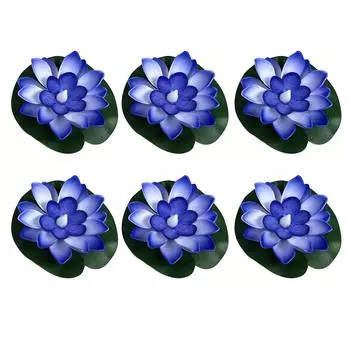 6 водонепроницаемых плавающих светильников, светодиодные плавающие светильники для бассейна на батарейках для свадеб, юбилеев и украшения сада One Size синий