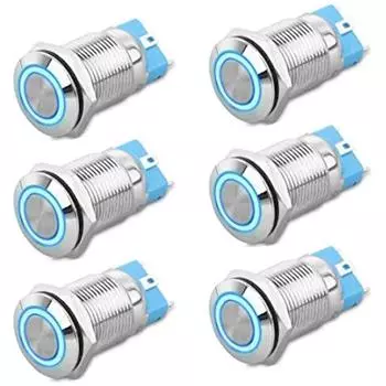 6 X DC 12 В/24 В металлический фиксирующийся переключатель давления 4-контактный автомобильный RV грузовой автомобиль лодка Spdt переключатель включения/выключения водонепроницаемый и самоблокирующийся круглый морской переключатель 13x8x2cm