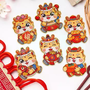 6 X Красных годовых конвертов, пакеты с наилучшими пожеланиями, поздравительные открытки, подарки Hong Bao для Style A