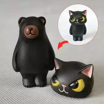 6 животных, замаскированных под кошек: кошки, одетые в головные уборы, сиба-ину, морская свинка, креативные пейзажные фигурки, сделанные вручную