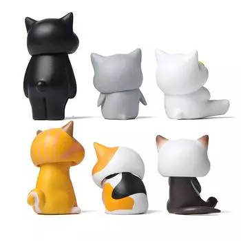 6 животных, замаскированных под кошек: кошки, одетые в головные уборы, сиба-ину, морская свинка, креативные пейзажные фигурки, сделанные вручную жёлтый