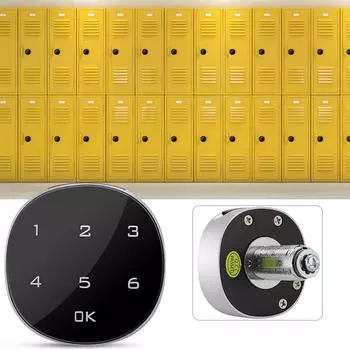 6-значный кодовый замок Замок шкафа, черная литиевая батарея CR2032