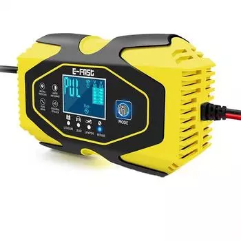 Автоматическое интеллектуальное зарядное устройство 6A 12/24 В, 3-ступенчатое интеллектуальное зарядное устройство, автомобильное зарядное устройство для гелевых аккумуляторов AGM, автомобильный стартер жёлтый
