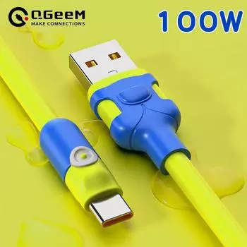 6A кабель USB C для быстрой зарядки для IPhone Huawei Xiaomi USB Tape C кабель для быстрого зарядного устройства, шнур для передачи данных, провод для Oneplus OPPO VIVO
