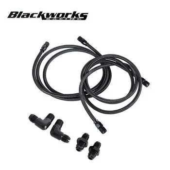 6AN Гибкие шланги для охладителя трансмиссии из ПТФЭ, армированные нейлоном и нержавеющей сталью, для 4L60/700R4/TH350/TH400, черные