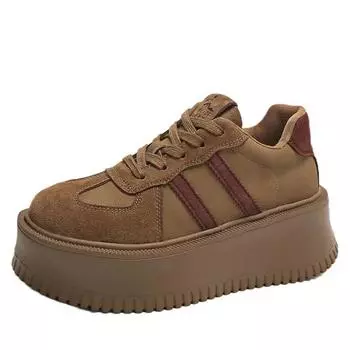 6CM Women Platform Sport Casual Shoes 2024 New Sneakers Spring Autumn Winter Designer Trend Running Shoes Walking Mujer Zapatos 34 коричневый