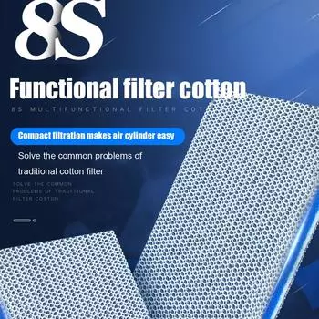 6d 8s аквариумный фильтр для биохимической очистки, хлопковый сотовый дизайн с отверстиями, сильная водопроницаемость, аксессуары для фильтров без клея 6D] 50x30CM