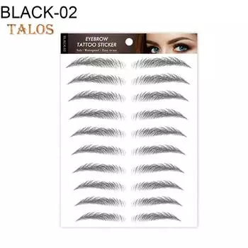 6D долговечная водонепроницаемая натуральная бионическая наклейка для переноса воды для татуировки бровей BLACK-01