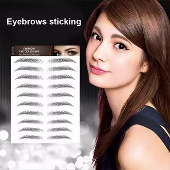6D долговечная водонепроницаемая натуральная бионическая наклейка для переноса воды для татуировки бровей BLACK-09