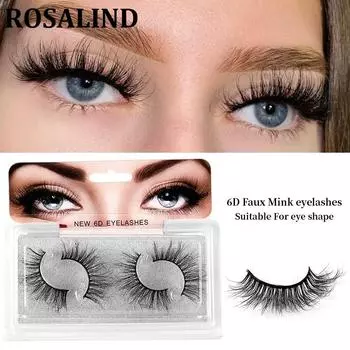 6D Faux Mink Fluffy Lashes Накладные ресницы Инструменты для макияжа Натуральные длинные густые объемные ресницы Красота Пушистые ресницы