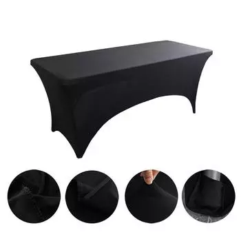 6FT Beauty Salon Massage Elastic Bed Cover High Stretch Wedding Hotel Birthday Table Cover Buffet Cloth Table Tablecloth Decor 75x183cm чёрный