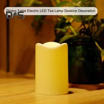 6H Light up Candle Lamp Romantic Practical LED Tea Light Birthday Scene Layout Decoration белый