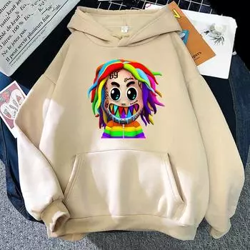 6ix9ine Tekashi69 Новые кавайные японские повседневные толстовки в стиле Харадзюку для женщин и мужчин в корейском стиле, пуловеры, женские толстовки, одежда XS хаки