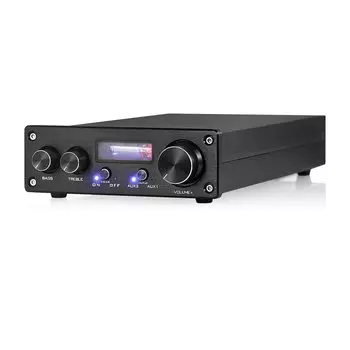 6K4 HiFi ламповый усилитель мощности твердотельный стерео настольный аудиоусилитель 48 Вт 48 Вт + (черный)