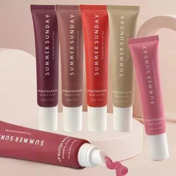 6Kind Summer Sunday Lip Balm Прозрачный блеск для губ Уход за губами Макияж Уход за губами Розовый сахар Ваниль Бежевый сладкая мята Оптовая продажа