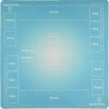 6KJFEIWG Игровой коврик для карточек, резиновый игровой коврик для карточек, сумка для хранения игрового коврика, прошитый край, нескользящий (60 60см) (Светло-синий)
