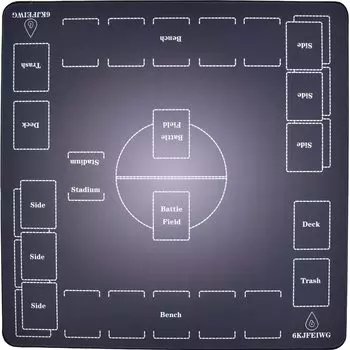 6KJFEIWG Игровой коврик для карточек резиновый Pre Playmat x Сумка для хранения Playmat в комплекте с прошитыми краями, нескользящая (60 60см) (черный)