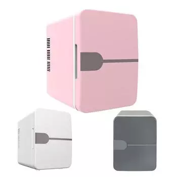 6L автомобильный мини-холодильник для красоты, косметики, масок, макияжа, ухода за кожей, холодильник постоянного тока 12 В / переменного тока 220 В, подогреваемый, охлаждающий, общежитие, холодильник серый