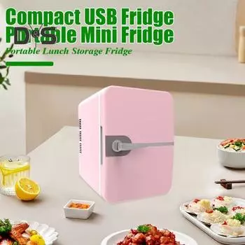 6L Портативный Маленький Холодильник Энергосберегающий USB Интерфейс Малошумный Компактный Размер Портативный Охладитель Для Напитков Подогреватель USB белый