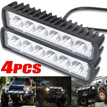6LED 18W Автомобильный свет 12V Авто Внедорожник Грузовик Фары 6000K Дневные ходовые огни Прожектор Яркий водонепроницаемый рабочий свет 1pcs