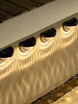 6LED Solar Lights Outdoor, Light control Fence Light, Wall Lamp for Garden Yard Garage Porch Deck Pathway Home Decor 2Pack