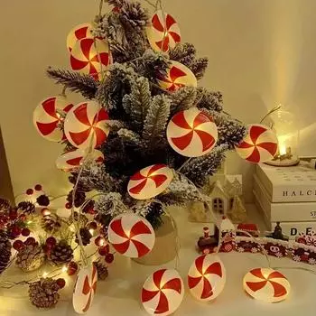 6m 40 LEDS Festive Candy Cane Spiral Light String Christmas Holiday Decoration LED Spooky Specter Fairy Lights Party Wedding 831 1.5m 10balls USB