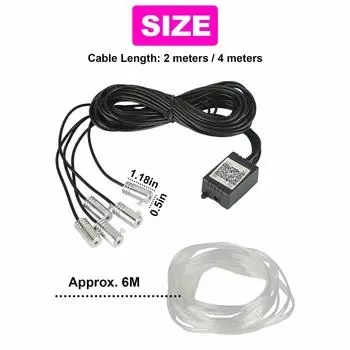 6M RGB светодиодная автомобильная лампа для атмосферы, внутренняя полоса окружающего света, управление приложением для телефона 6M