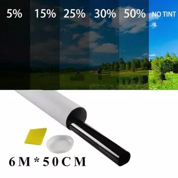 6M X50CM VLT черная автомобильная оконная пленка G-пленка рулон с трубкой упаковка автомобильное домашнее оконное стекло солнцезащитная УФ-защита наклейка пленка 50 Percent Clear